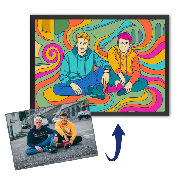 Psychedelic portrait from a photo Psychedelic portrait from a photo
