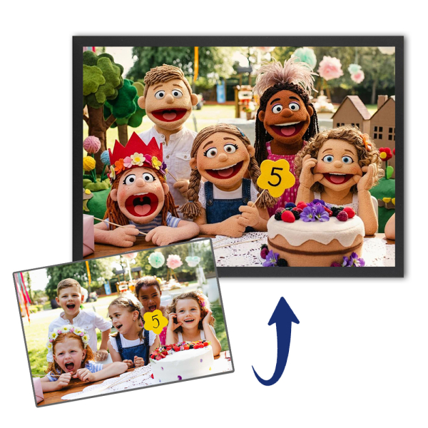 Puppet-style portrait from a photo Puppet-style portrait from a photo