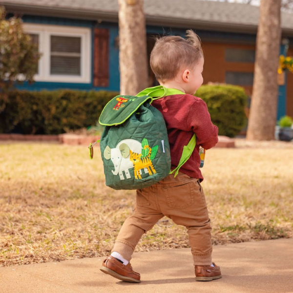 Personalised children's backpack with a savannah theme Personalised children's backpack with a savannah theme