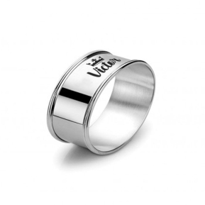 Silver napkin ring with name and motif Silver napkin ring with name and motif