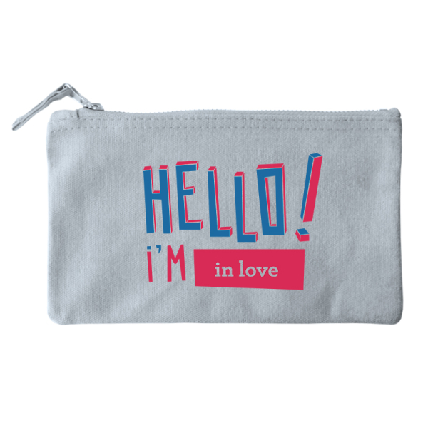 Small cotton pouch personalised HELLO Small cotton pouch personalised HELLO
