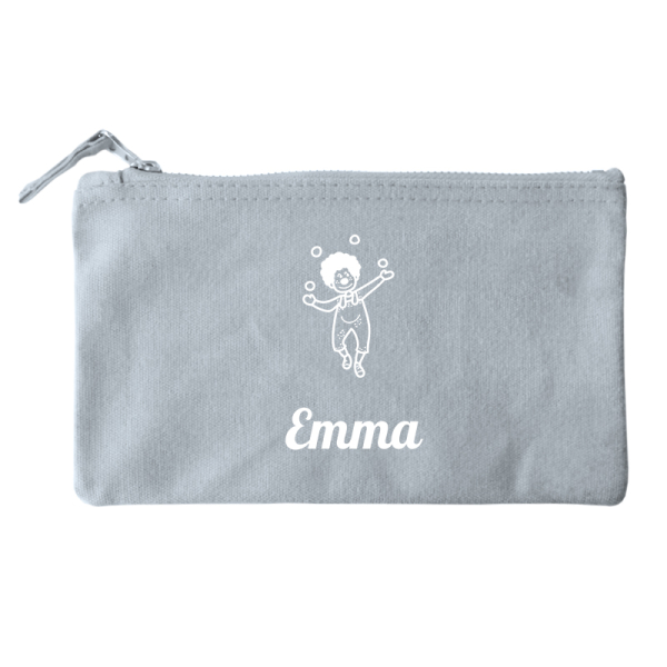 Small cotton pouch printed with name and design Small cotton pouch printed with name and design