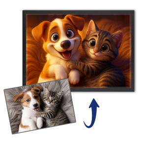 Animal portrait in the style of a 3D animated film Animal portrait in the style of a 3D animated film