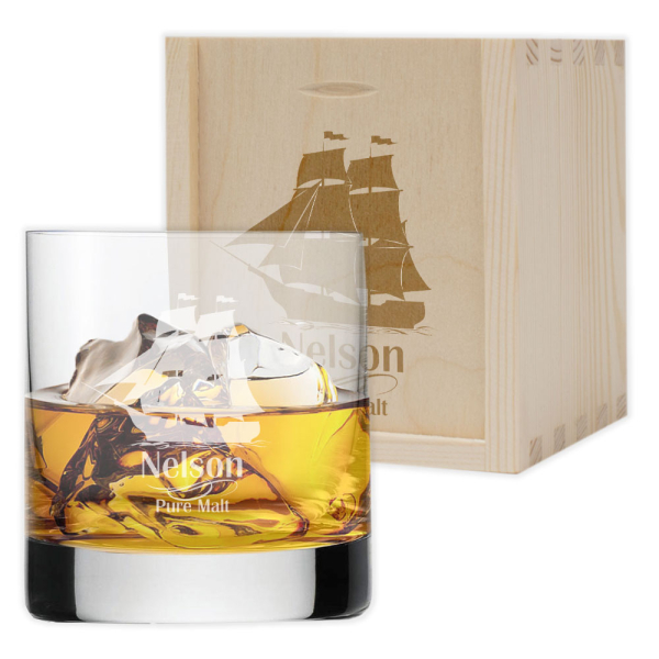 Engraved whisky glass Open Sea Engraved whisky glass Open Sea