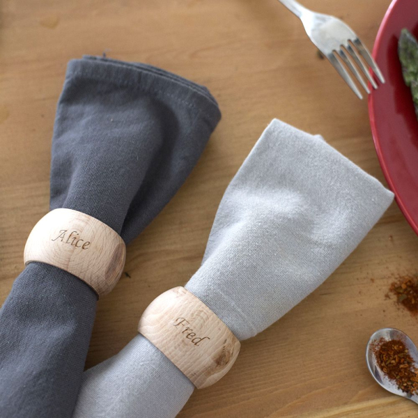 Wooden napkin ring with name Wooden napkin ring with name