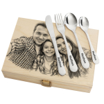 Cutlery set in a case
