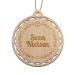 Wooden Christmas Bauble personalised with wreath