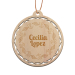 Wooden Christmas Bauble personalised with wreath