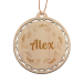 Wooden Christmas Bauble personalised with wreath