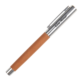 Personalised Chrome and Leather Ballpoint Pen