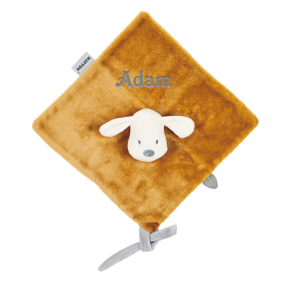 Charlie the caramel dog plush, embroidered