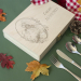 Children's cutlery and its box engraved with a photo Children's cutlery and its box engraved with a photo