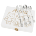 Children's cutlery in an engraved wooden box cats Children's cutlery in an engraved wooden box cats