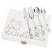 Children's cutlery in an engraved wooden box dogs Children's cutlery in an engraved wooden box dogs