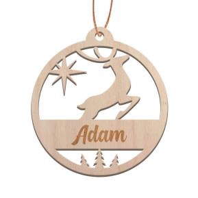 Christmas bauble Reindeer engraved with a name