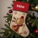 Christmas stocking with linen effect and tartan trim