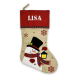 Christmas stocking with linen effect and tartan trim