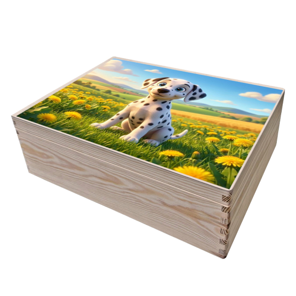 Storage box with a 3D animated film style portrait