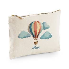 Custom cotton pouch with hot air balloon