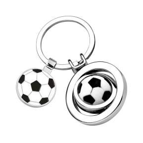 Engraved football-shaped keyring