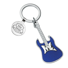 Engraved guitar-shaped keyring