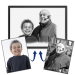 Photo montage for a charcoal-style portrait