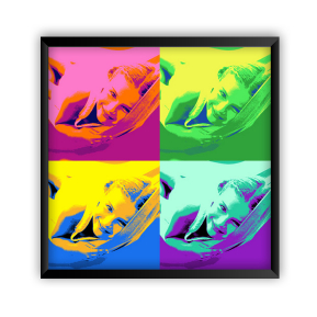 Framed Pop Art poster with 4 photos