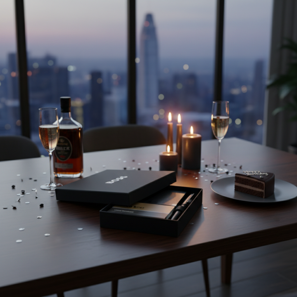 Hugo Boss gift set with notebook and ballpoint pen