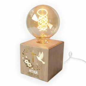 Filament Bulb Lamp Printed Christening