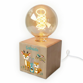 Filament Bulb Lamp Printed Enchanted Forest