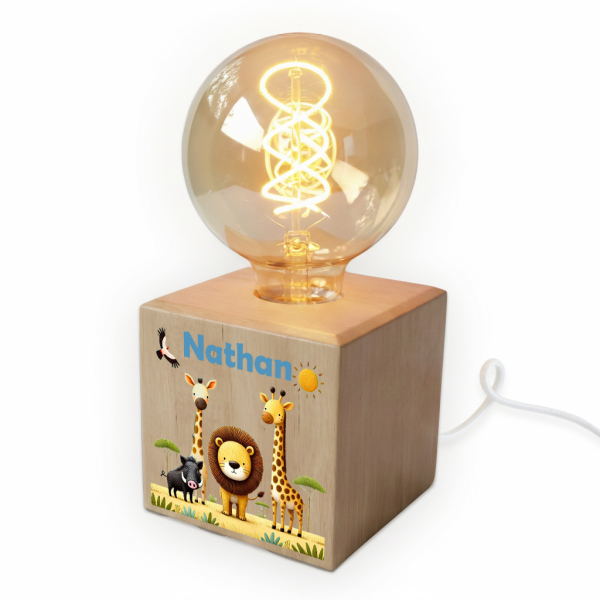 Filament Bulb Lamp Printed Safari