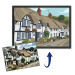 Portrait of a house in flat design style based on a photo