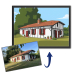 Portrait of a house in flat design style based on a photo