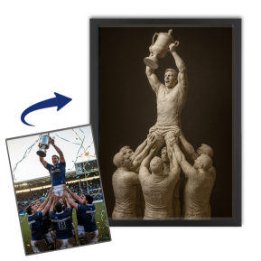 Marble statue�style portrait from a photo
