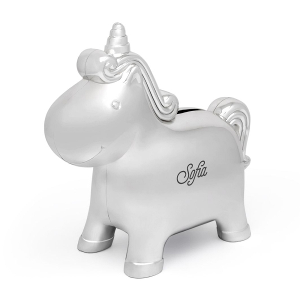 Metal piggy bank unicorn