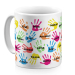 Mug with children's hands personalised with their first name Mug with children's hands personalised with their first name