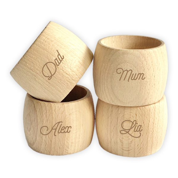 Engraved name napkin ring