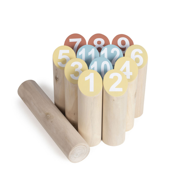 Nordic skittles game in a personalised pouch Pin family