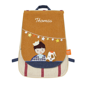 Personalised backpack with child and dog