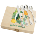 Personalised children�s cutlery set with dinosaurs and photo