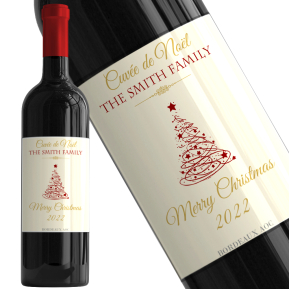 Personalised Christmas wine bottle