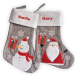 Personalised grey Christmas stocking with linen effect Personalised grey Christmas stocking with linen effect