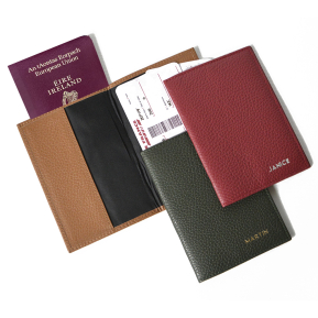 Personalised leather passport holder