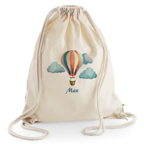 Leisure bag printed with hot air balloon