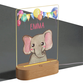 Personalised nightlight with balloons and animals