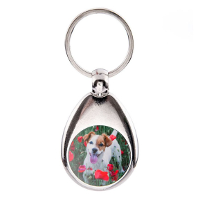 Personalised photo keyring with shopping trolley token