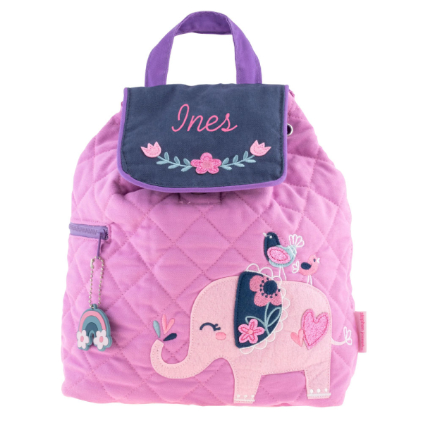 Personalised pink elephant backpack