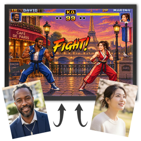 Personalised Portrait - Retro Arcade Duel
