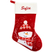 Personalised red Christmas stocking with design