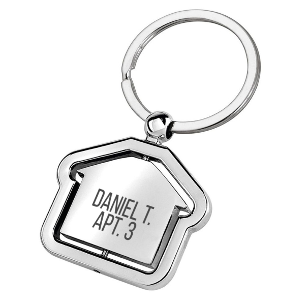 Personalised rotating house keyring